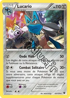 Carte Pokémon Lucario  n°63 de la série Impact des destins