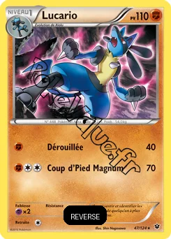 Carte Pokémon Lucario  Reverse n°47 de la série Impact des destins