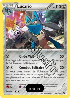 Carte Pokémon Lucario  Reverse n°63 de la série Impact des destins