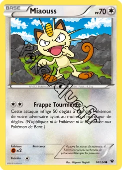 Carte Pokémon Meowth  n°74 de la série Impact des destins