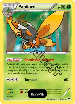 Carte Pokémon Papilord  Reverse n°4 de la série Impact des destins