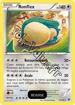 Carte Pokémon Snorlax  Reverse n°77 de la série Impact des destins