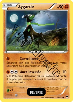 Carte Pokémon Zygarde  Reverse n°52 de la série Impact des destins