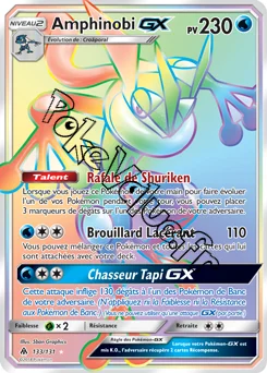 Carte Pokémon Amphinobi GX n°133 de la série Lumière Interdite