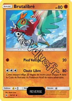 Carte Pokémon Brutalibré Reverse n°70 de la série Lumière Interdite