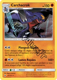 Carte Pokémon Carchacrok n°62 de la série Lumière Interdite