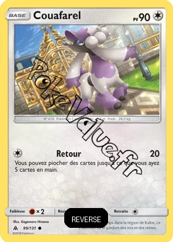 Carte Pokémon Couafarel  Reverse n°99 de la série Lumière Interdite