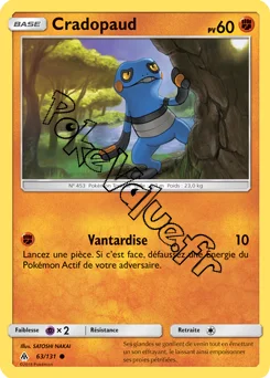 Carte Pokémon Cradopaud n°63 de la série Lumière Interdite