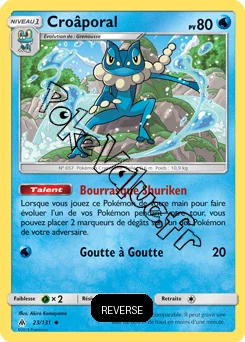 Carte Pokémon Croâporal Reverse n°23 de la série Lumière Interdite