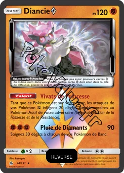 Carte Pokémon Diancie Reverse n°74 de la série Lumière Interdite
