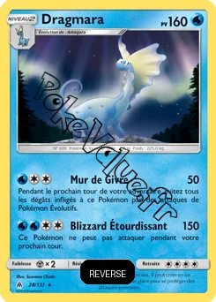 Carte Pokémon Dragmara Reverse n°28 de la série Lumière Interdite