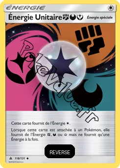 Carte Pokémon Énergie Unitaire Reverse n°118 de la série Lumière Interdite
