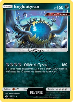 Carte Pokémon Engloutyran  Reverse n°80 de la série Lumière Interdite