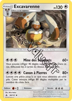 Carte Pokémon Excavarenne n°98 de la série Lumière Interdite