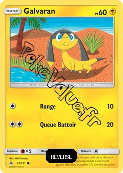 Carte Pokémon Galvaran Reverse n°37 de la série Lumière Interdite