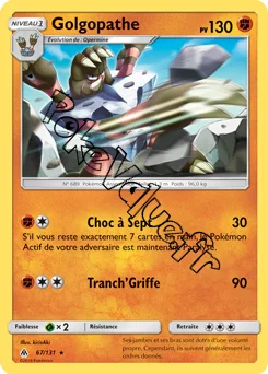 Carte Pokémon Golgopathe n°67 de la série Lumière Interdite