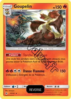 Carte Pokémon Goupelin Reverse n°17 de la série Lumière Interdite