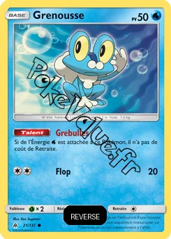 Carte Pokémon Grenousse Reverse n°21 de la série Lumière Interdite