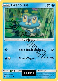 Carte Pokémon Grenousse Reverse n°22 de la série Lumière Interdite