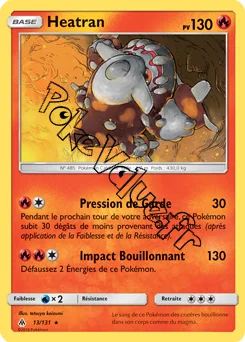 Carte Pokémon Heatran  n°13 de la série Lumière Interdite