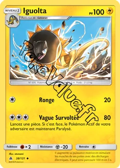 Carte Pokémon Iguolta n°38 de la série Lumière Interdite