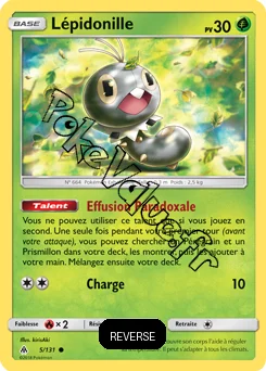 Carte Pokémon Lépidonille Reverse n°5 de la série Lumière Interdite