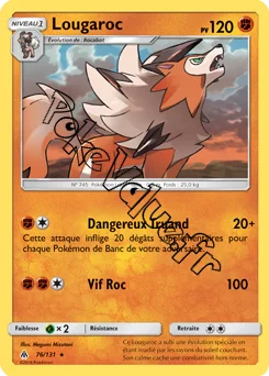 Carte Pokémon Lougaroc n°76 de la série Lumière Interdite