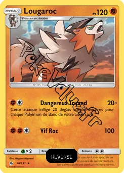 Carte Pokémon Lougaroc Reverse n°76 de la série Lumière Interdite