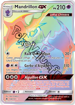 Carte Pokémon Mandrillon GX  n°134 de la série Lumière Interdite