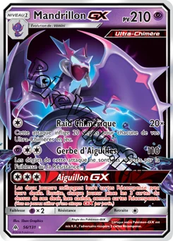 Carte Pokémon Mandrillon GX  n°56 de la série Lumière Interdite