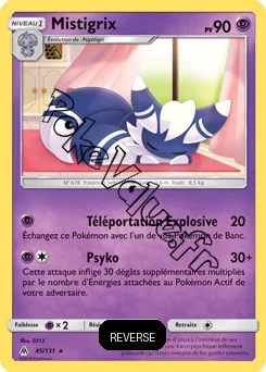 Carte Pokémon Mistigrix Reverse n°45 de la série Lumière Interdite