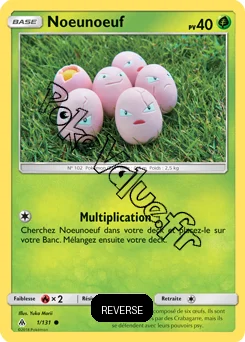Carte Pokémon Noeunoeuf Reverse n°1 de la série Lumière Interdite