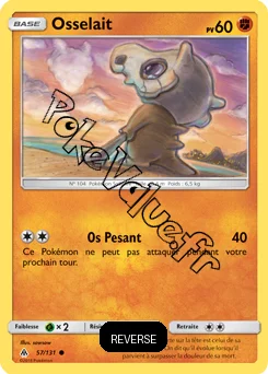 Carte Pokémon Osselait  Reverse n°57 de la série Lumière Interdite