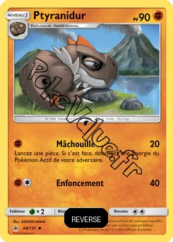Carte Pokémon Ptyranidur Reverse n°68 de la série Lumière Interdite