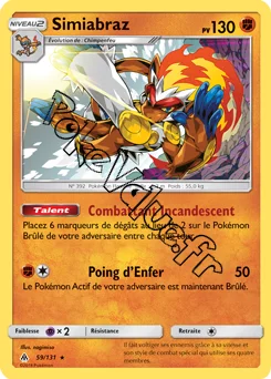 Carte Pokémon Simiabraz n°59 de la série Lumière Interdite