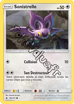 Carte Pokémon Sonistrelle n°100 de la série Lumière Interdite
