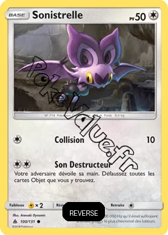 Carte Pokémon Sonistrelle Reverse n°100 de la série Lumière Interdite