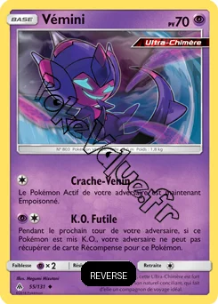 Carte Pokémon Vémini Reverse n°55 de la série Lumière Interdite