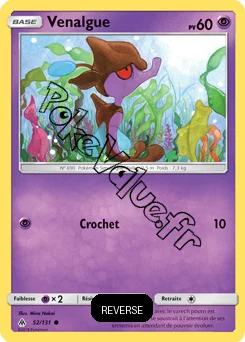 Carte Pokémon Venalgue Reverse n°52 de la série Lumière Interdite