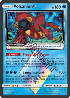 Carte Pokémon Volcanion n°31 de la série Lumière Interdite