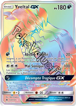 Carte Pokémon Yveltal GX  n°137 de la série Lumière Interdite