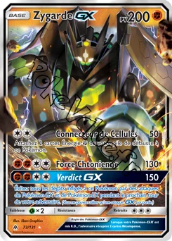 Carte Pokémon Zygarde GX  n°73 de la série Lumière Interdite