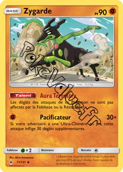 Carte Pokémon Zygarde  n°71 de la série Lumière Interdite