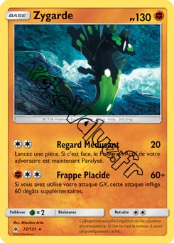 Carte Pokémon Zygarde  n°72 de la série Lumière Interdite