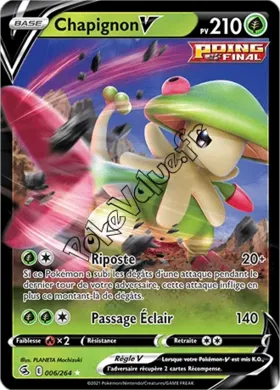 Carte Pokémon Chapignon V  n°006 de la série Poing de Fusion