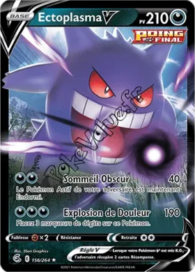 Carte Pokémon Ectoplasma V  n°156 de la série Poing de Fusion