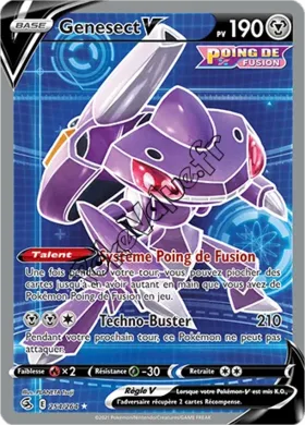 Carte Pokémon Genesect V  n°254 de la série Poing de Fusion