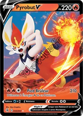Carte Pokémon Pyrobut V  n°043 de la série Poing de Fusion