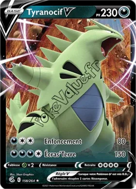 Carte Pokémon Tyranocif V  n°158 de la série Poing de Fusion