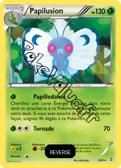 Carte Pokémon Butterfree  Reverse n°5 de la série Générations